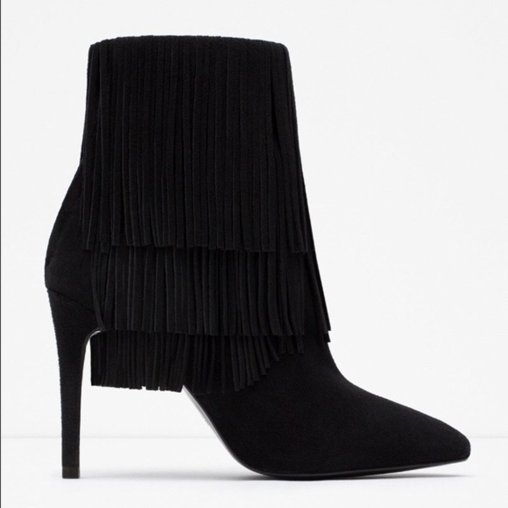 Zara Fringe Booties